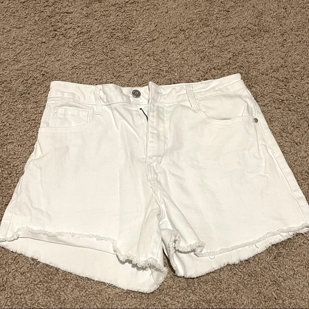 White denim shorts